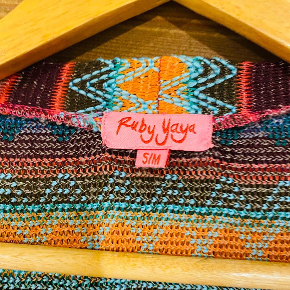 Ruby Yaya Bright Fringed Boho Cardigan Small/Medium - Picture 3 of 13